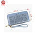Leather Purse With Long Zipper  Stone Wallet