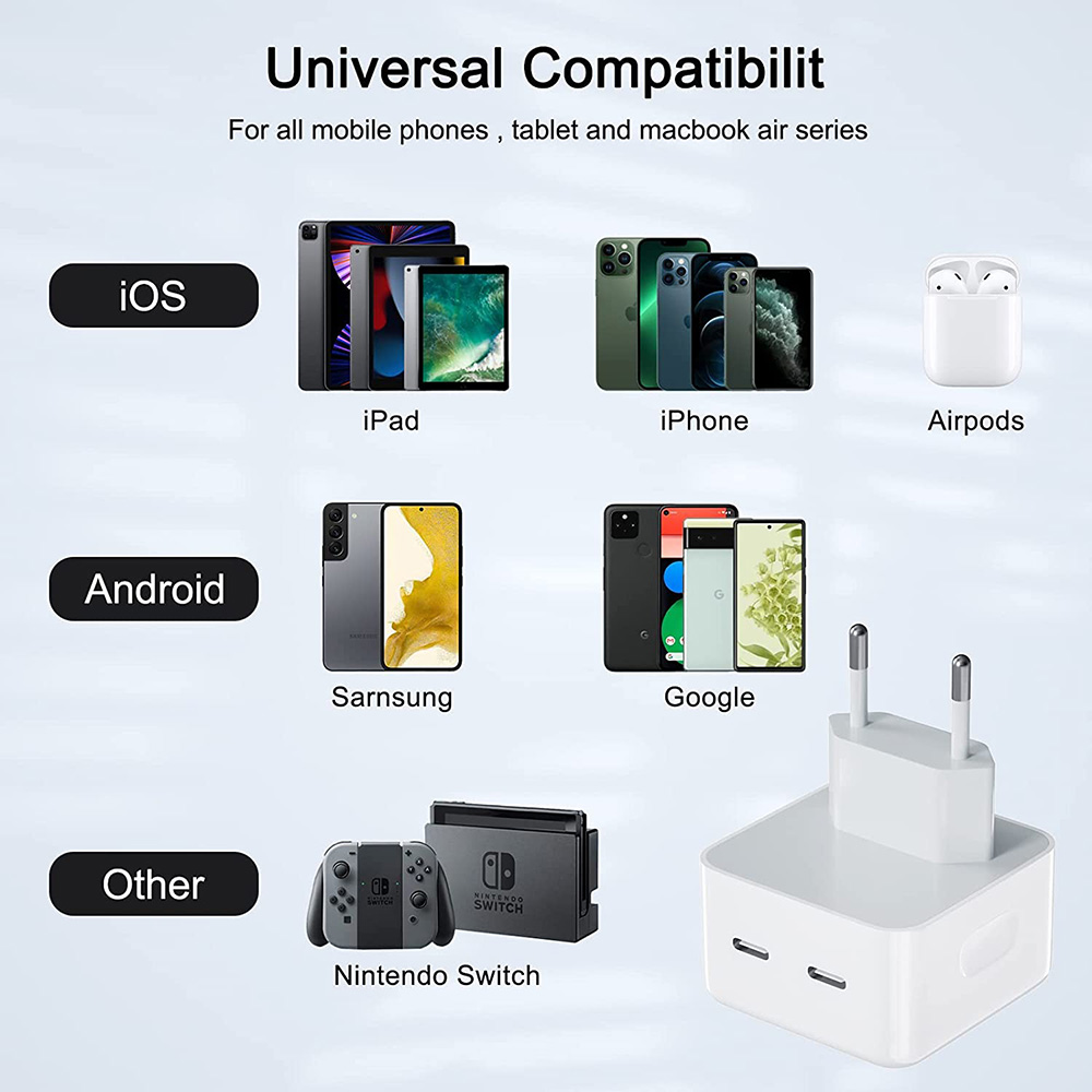 USB C Cable Fast Charging Cable Wall Charger iPad Wall Mount Charger