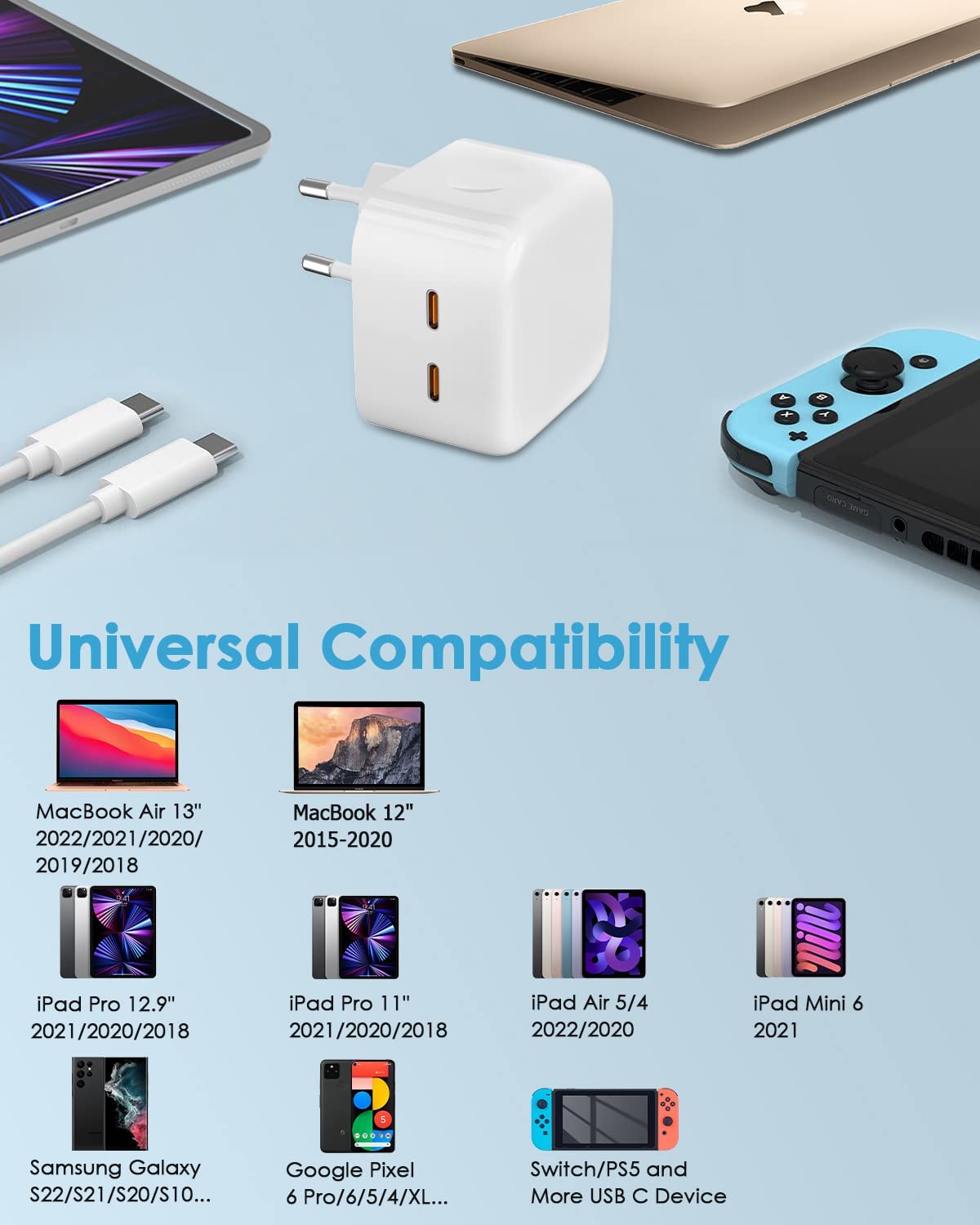 iPhone Charger, Wall Charger, Universal Adapter, Charger Adapter