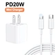 PD20W Type C Electric Charger IPhone 14 13 With PD Cable Compatible with iPhone, Tablet, and USB C Device  Wall Charger Plug Power Supply Adapter with USB C Cable USB Fast Charging Cable USB C Cable Electric Charger PD Cable