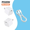 PD 20W Universal Adapter with Type C to Type C Cable Charger Cord IPhone 14 13 series Charging Block Compatible with iPhone, Tablet, and USB C Device