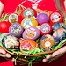 Easter circle label roll sticker