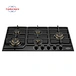 Modern 5 Burner Tempered Glass Surface Cast Iron Pan Support and Automatic Ignition for Home Kitchen Cooking Built-in Gas Hob