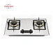 Stainless Steel 2 Burner Built-in Gas Hob Triple Ring Wok Simmer Burners Energy-Saving Automatic Ignition for RV Outdoor Use