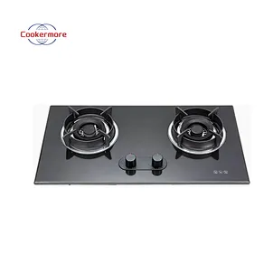 Cookermore Home Appliances Black Stainless Steel Built-in Gas Cooktop 30 In-Glossy Surface Auto Ignition Infrared Burner RV