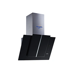 Wholesale Factory Price Best Manufacturer Gas Stove Oven Use Pyramid Tempered Glass Cooker Range Hood Kitchen Ventilator-V0260EF4 with LED Light,Aluminum Filter,Touch Button Switch
