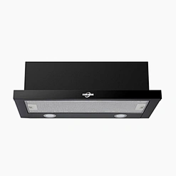 Bulk Cargo Commercial Open Kitchen Cooking Stainless Steel Top Suction Range Hood Aluminum Filter Exhaust Vent Fan Chimney-F02-R1 B with LED Light,Rocker Button Switch