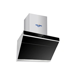 Wholesale Price Open Kitchen Pyramid Flue bunnings Tempered Glass Vonderhaar Touch Control Duravent Electric Cooker Hood Chimney-V13 with LED Light,Aluminum Filter,Touch Button Switch