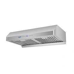 Wholesale Factory Price Kitchen Indoor Appliance For Stove Exhaust Vent Island Stainless Steel Ventilator Cooker Hood-S06-F23 with DC Power,LED Light,Baffle Filter,Electronic button Switch
