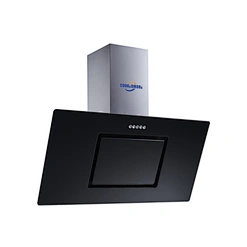 Top Rated Factory Price Pyramid Suction Cooker Under Cabinet Hood Tempered Glass Kitchen Ventilator-V0390DP2 with LED Light,Aluminum Filter,Push Button Switch