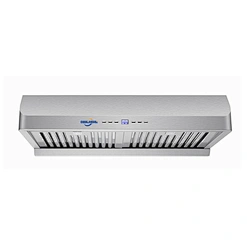 Wholesale Factory Price Kitchen Indoor Appliance For Stove Exhaust Vent Island Stainless Steel Ventilator Cooker Hood-S06-F23 with DC Power,LED Light,Baffle Filter,Electronic button Switch
