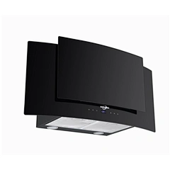 Retail Wholesale Factory Supply Home Appliance Gas Oven Stove Use Black Color Touch Control Tempered Glass Ventilator Cooker Range Hood-T temp 3b with LED Light,Aluminum Filter,Touch Button Switch