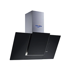 Wholesale Factory Price Pyramid Painting Side Suction Tempered Glass Cooker Hood Chimney Set-V06-F4 with Led light,Aluminum Filter,Touch Button Switch