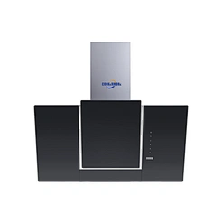 Wholesale Factory Price Pyramid Painting Side Suction Tempered Glass Cooker Hood Chimney Set-V06-F4 with Led light,Aluminum Filter,Touch Button Switch