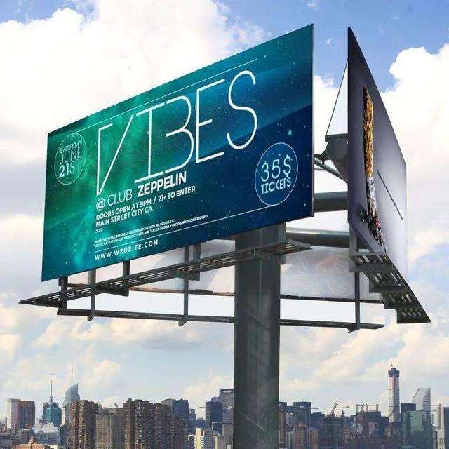 Finished outdoor advertising billboards printed with UVINK mild solvent ink