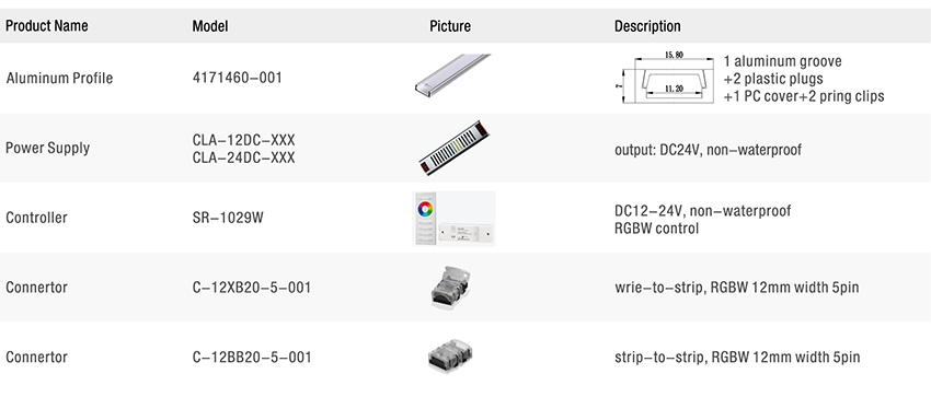 waterproof rgbw led strip Accessories
