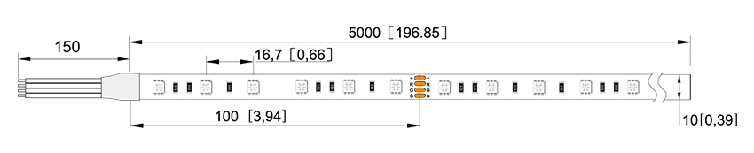 rgb led light strips size