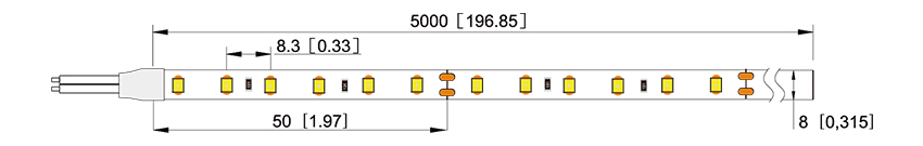 2835 led strip light size