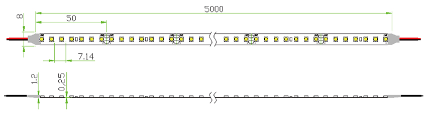 smd 2835 led strip light size