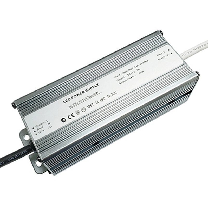 AC110- 260V Input 60 Watt IP67 Power Supply For DC12- 24 Volt Output LED Strip Light