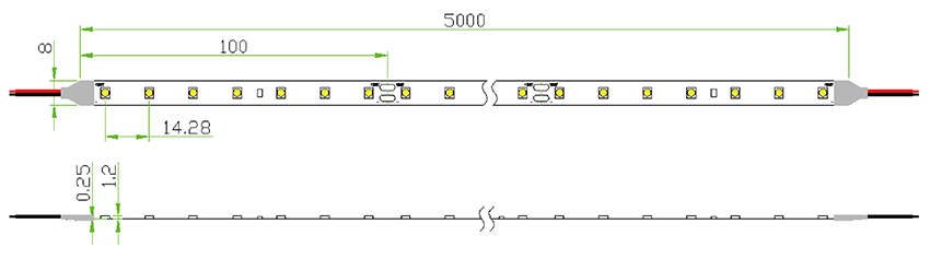 smd 2835 led strip size
