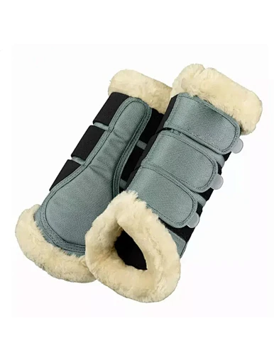 Equestrian Winter Horse RIding Boots Tendon Boots with Sheep Fur