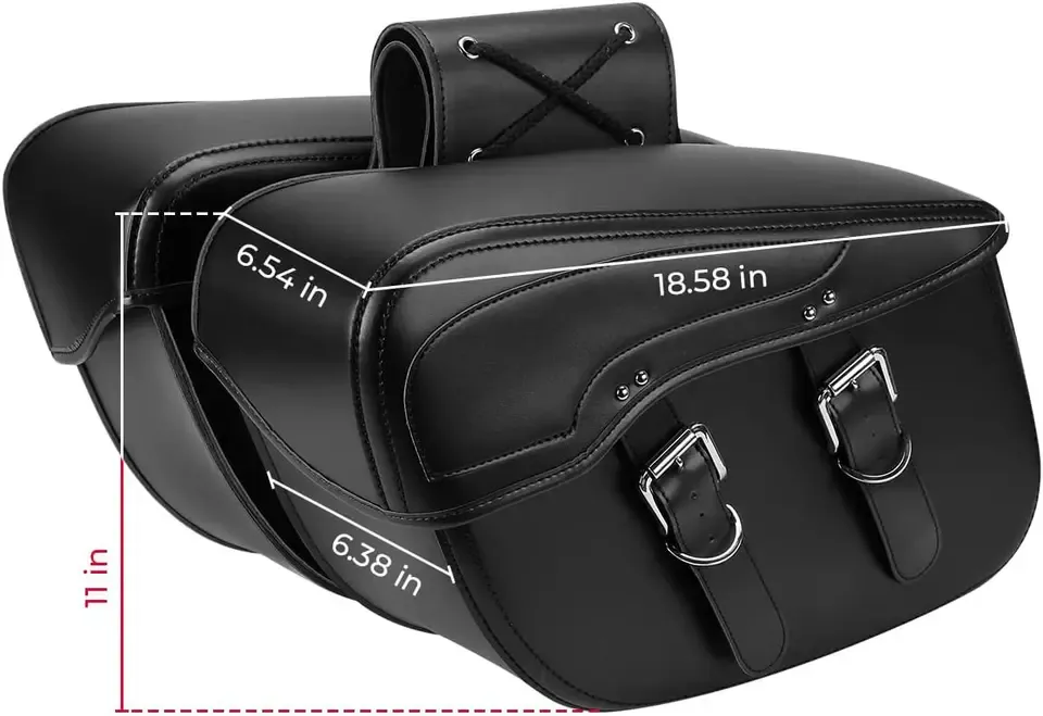 Heavy-Duty Waterproof PVC Synthetic Leather Large Capacity Motorcycle Saddlebag
