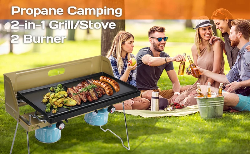 Camping Butane Gas Camping Stove With 2 Burners