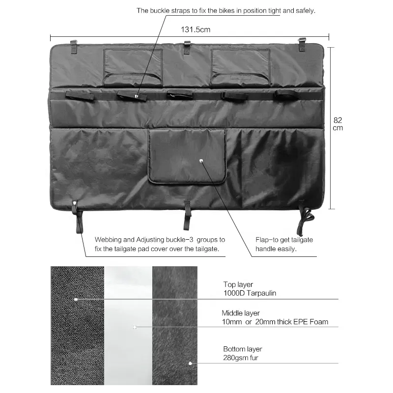 Bike Pads Tailgate Shuttle Pad for Protect Pickup-truck