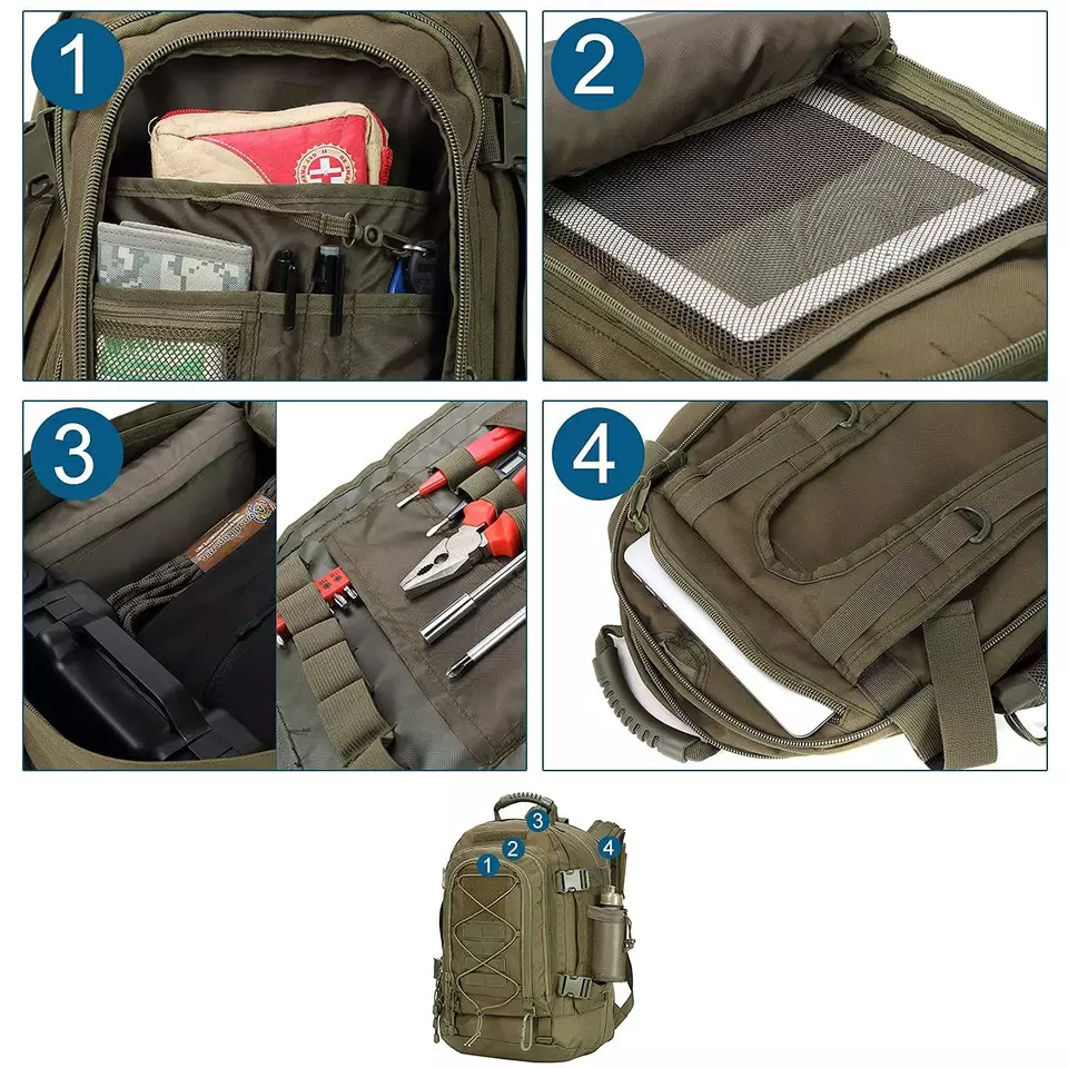 Multifunctional Trekking Expandable Backpack Hiking Storage Knapsack