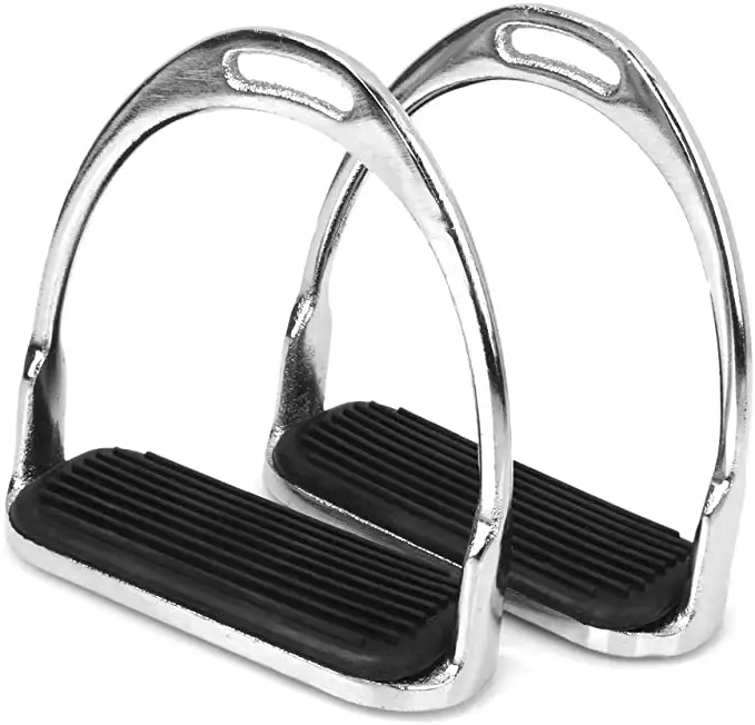Horse Riding Equestrian Stainless steel Stirrups with Rubber Treads
