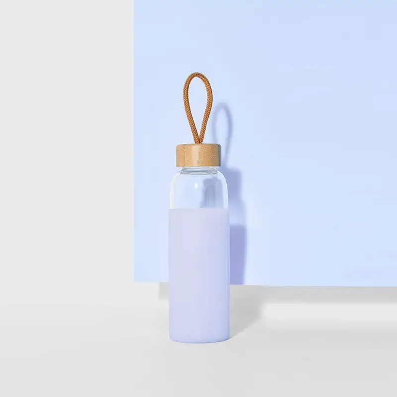 Top Water Bottle with Bamboo Lid