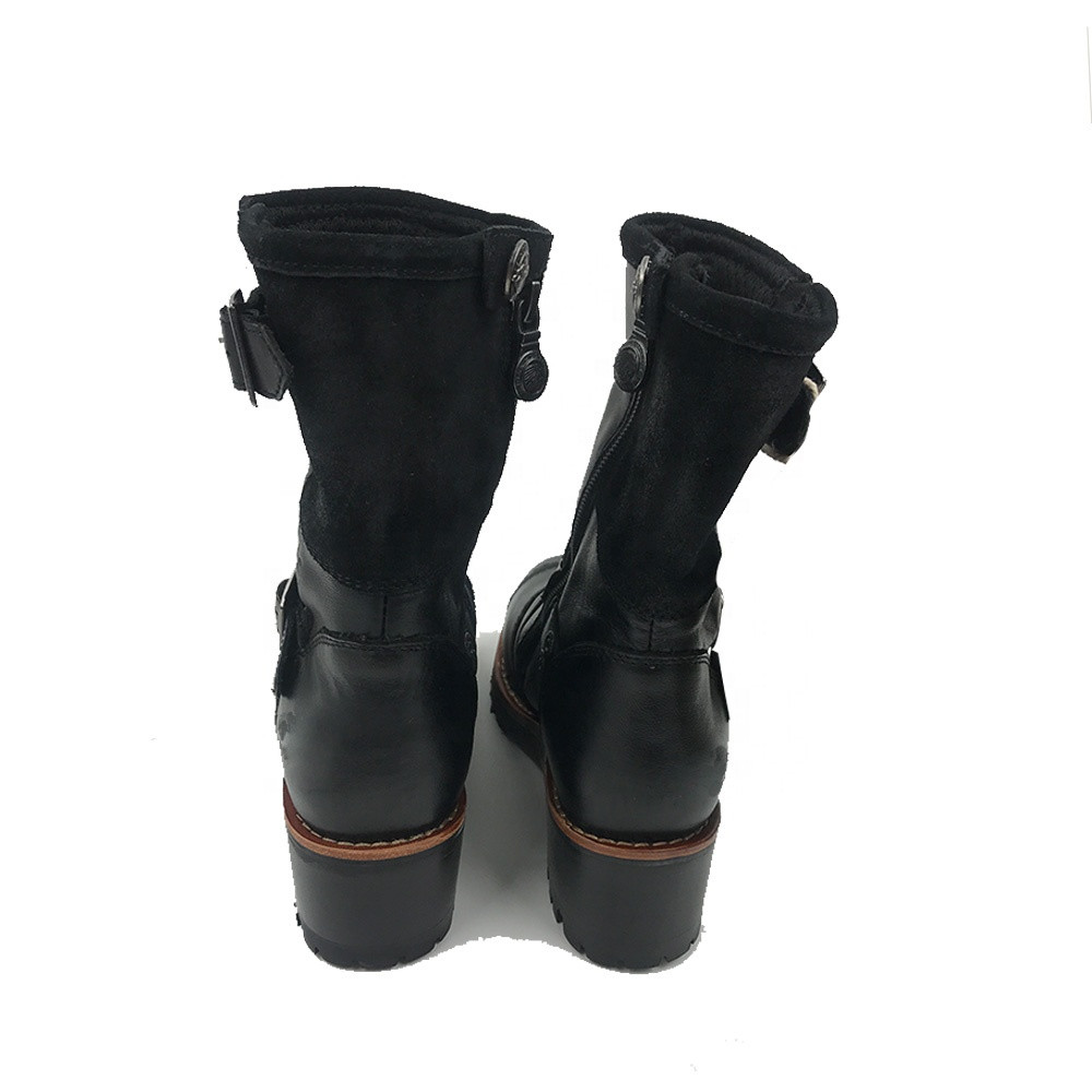 2023 CE Pass Waterproof Black Top Leather Motorcycle Boots For Women