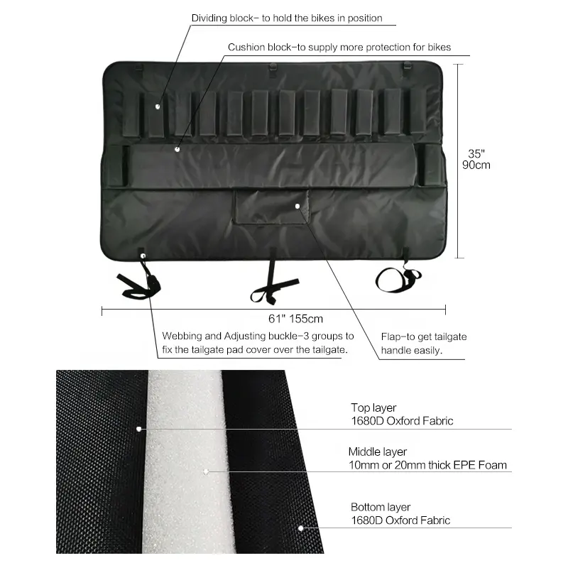 Tailgate Bike Pads Cover Customized Ladder Shuttle Tailgate Pad China