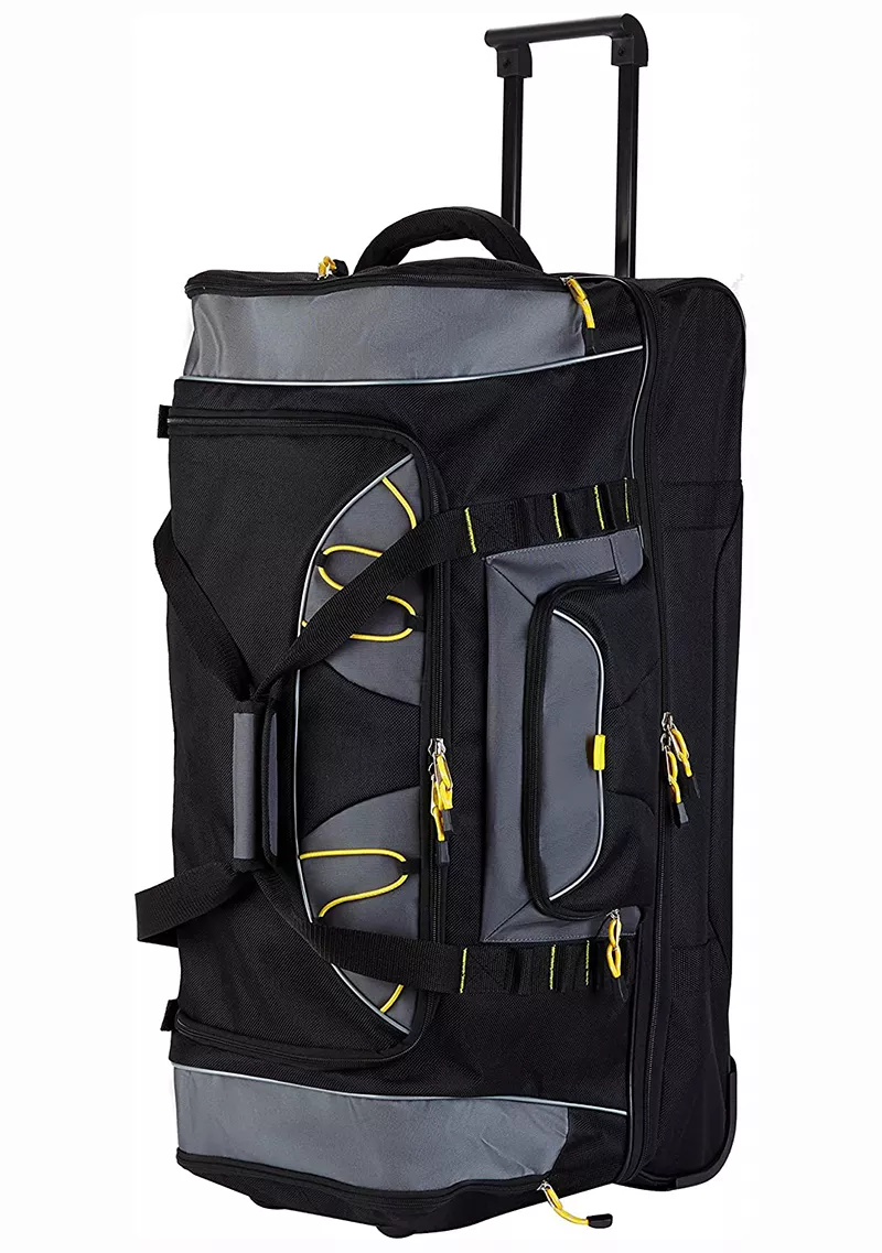 Large Capacity Polyester Duffel Travel Bag Portable Wheeled Rolling Bag