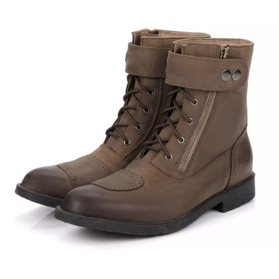 Fashion Leather Racing Motorcycle Boots PPE(EU) Passed Shoes
