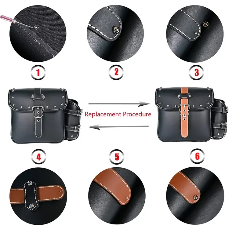 Large Capacity Genuine Leather Pannier Storage Motorcycle Saddle Bags China
