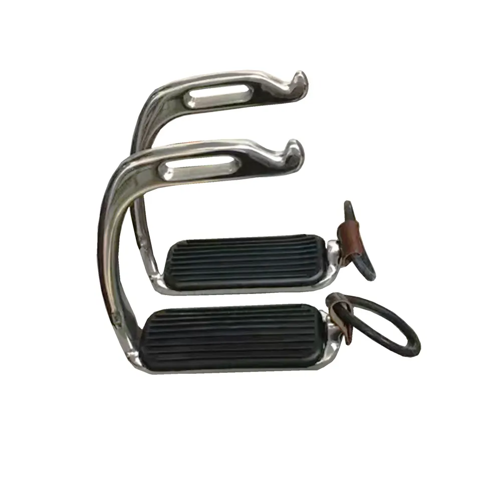 Horse Riding Equestrian Lightweight Stainless steel Stirrups with Rubber treads