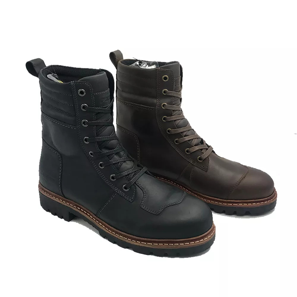 PPE Standard Leather Shoes Lace Up Motorcycle Boots For Men