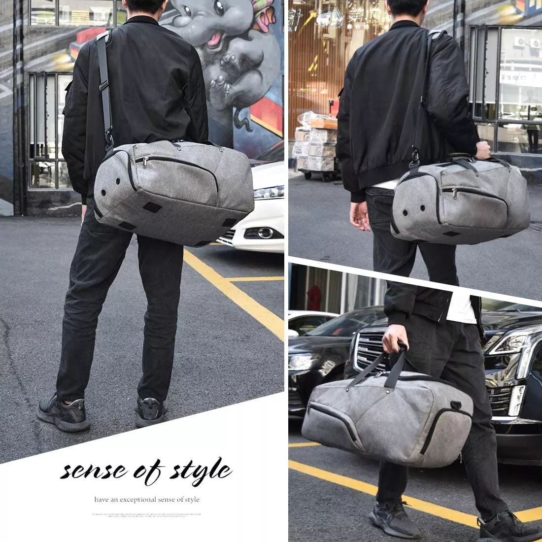 Water Resistant Large Capacity 45L Gym Bag Storage Sport Hiking Travel Bag