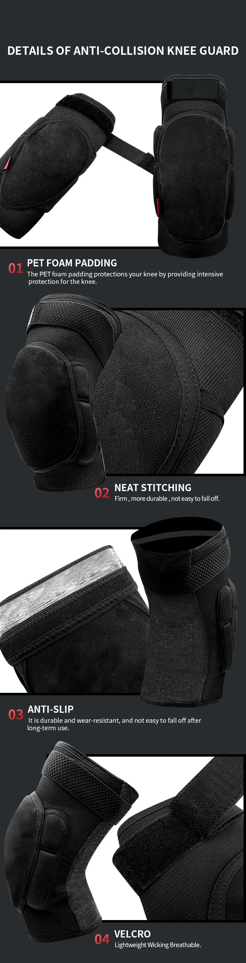 Breathable PET foam padding Anti-collision Adjustable knee protectors China