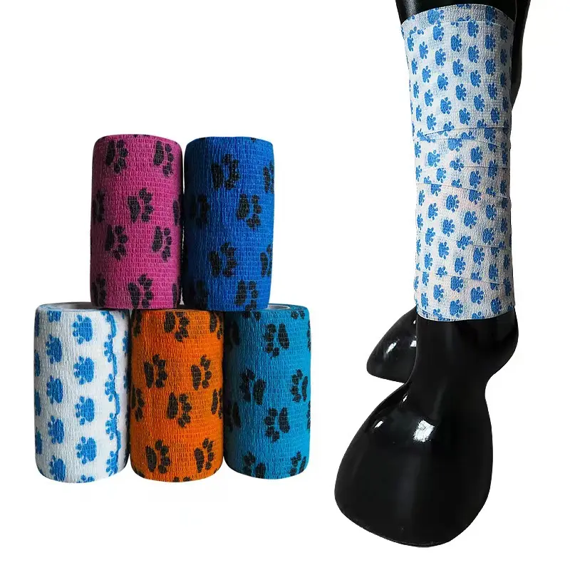 elastic equestrian self-adhesive soft bandage wrap for ankle sprain and swelling