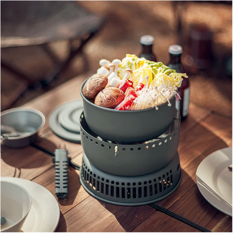 Camping Roasting Pans Cookware Set with Stove