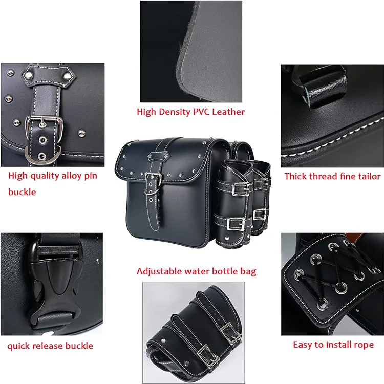 Large Capacity Genuine Leather Pannier Storage Motorcycle Saddle Bags