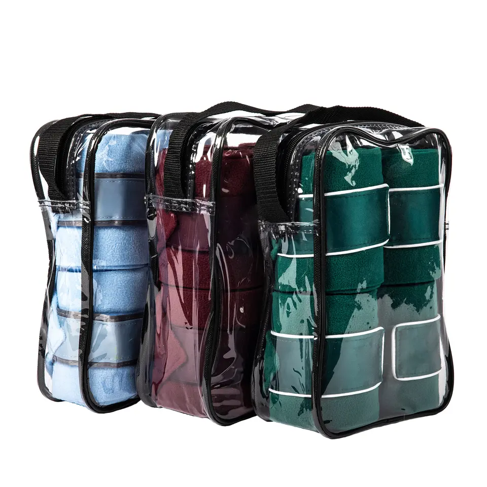 package of equestrian leg protection polo wraps fleece wraps bandages