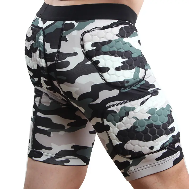 Camo printed Short Sleeve Compression Protector shorts for Football