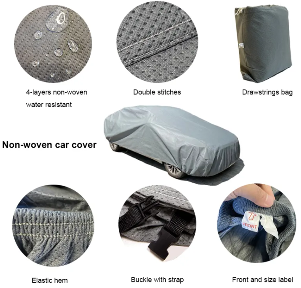 4 Layers Non-Woven Outdoor Waterproof Car Cover