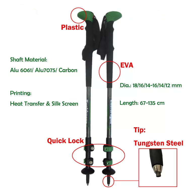 Ultralight Hiking Telescopic Mountaining Aluminum Trekking Pole