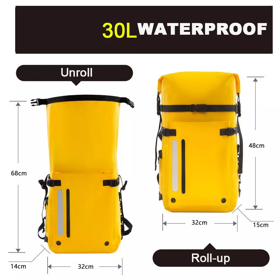 30L Waterproof Knapsack 500D PVC tarpaulin Backpack
