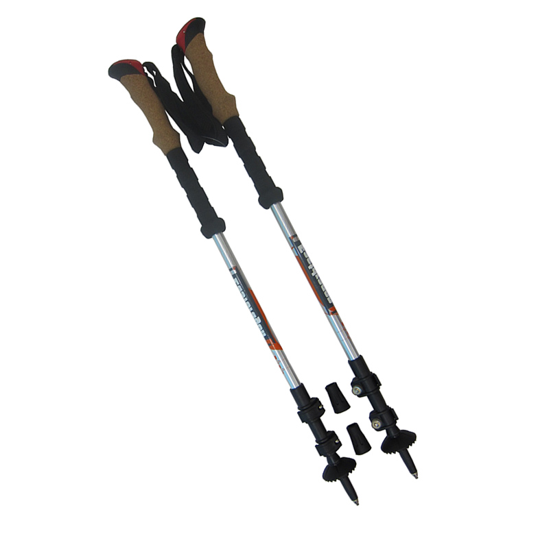 Hiking Trekking Pole Ultralight 3 Section Walking Stick Telescopic Mountaining Cane